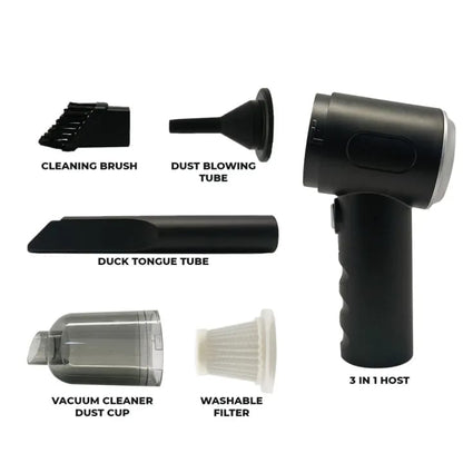 3-in-1 Wireless Portable Cleaning Tool: Vacuum, Duster, Blower